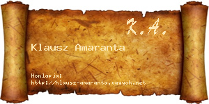 Klausz Amaranta névjegykártya